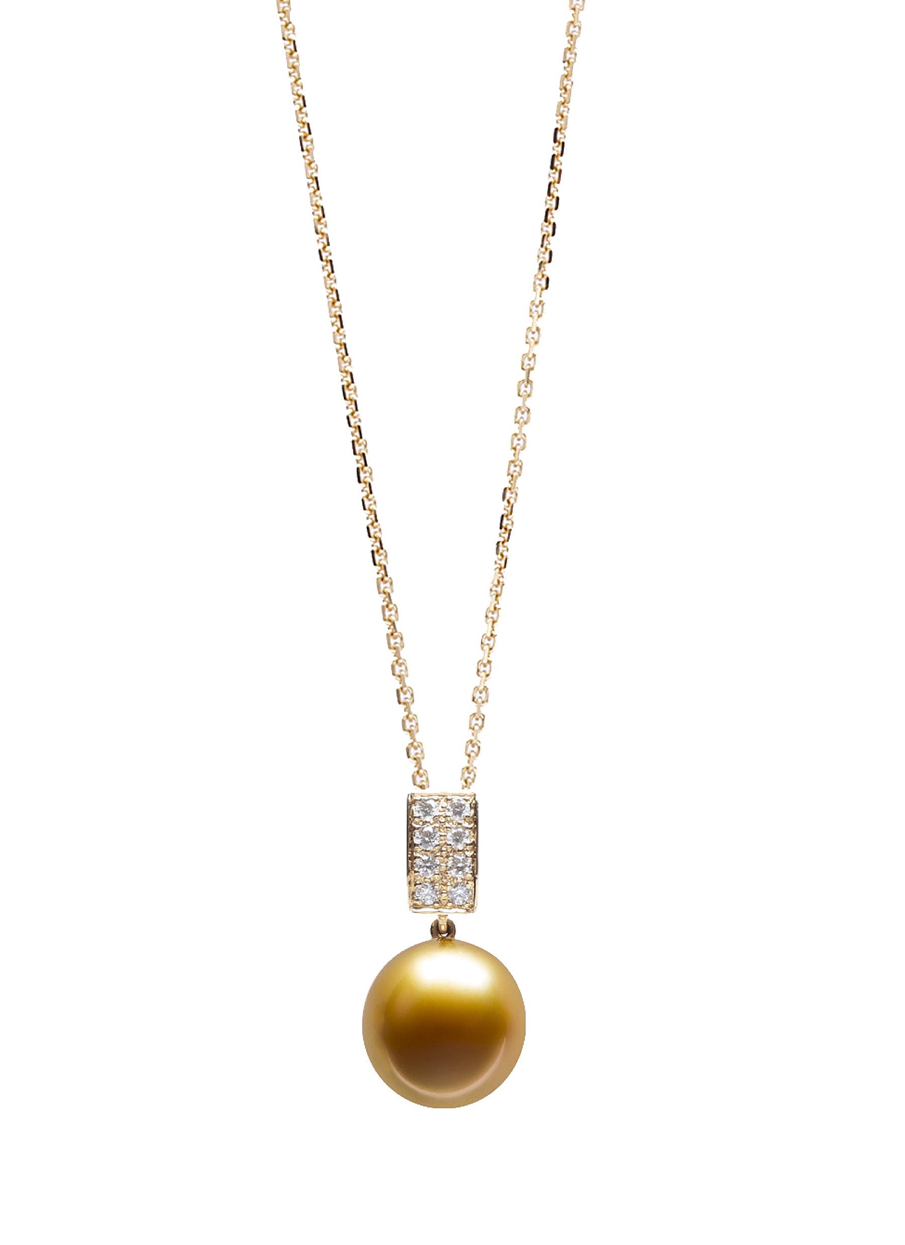 JEWELMER | Les Classiques 18K Gold Golden South Sea Pearl Diamond Necklace  | Women | Lane Crawford