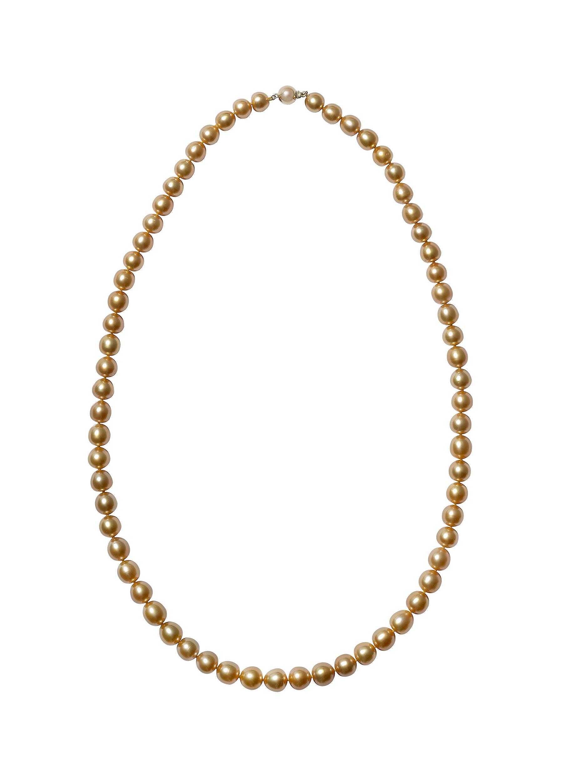 JEWELMER Les Classiques 18K Gold Golden South Sea Pearl Necklace 37.5 Women Lane Crawford