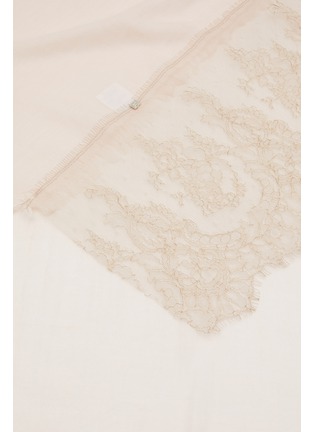 Detail View - Click To Enlarge - LANE'S - Lace Trim Cashmere Silk Scarf