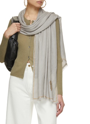 Figure View - Click To Enlarge - LANE'S - Contrast Trim Cashmere Silk Scarf