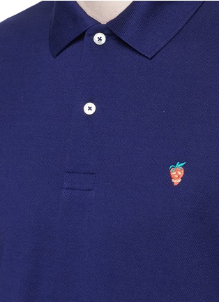 Detail View - Click To Enlarge - PAUL SMITH - Strawberry skull embroidered piqué polo shirt