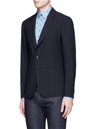 Front View - Click To Enlarge - PAUL SMITH - 'Soho' check texture hopsack soft blazer