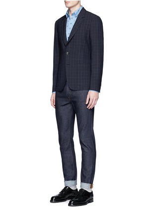 Figure View - Click To Enlarge - PAUL SMITH - 'Soho' check texture hopsack soft blazer