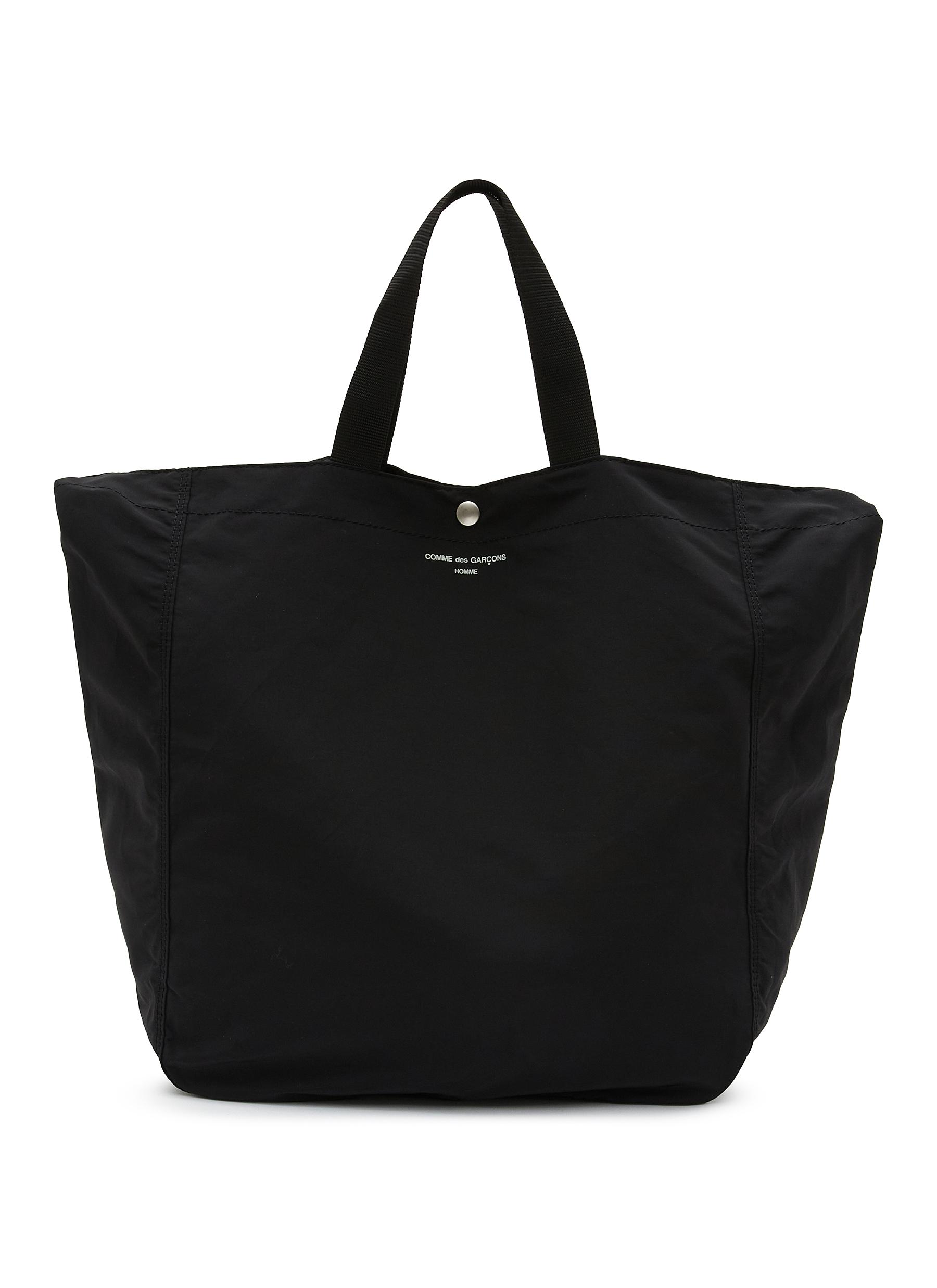 COMME DES GARÇONS HOMME | Logo Print Cotton Nylon Tote Bag | Men