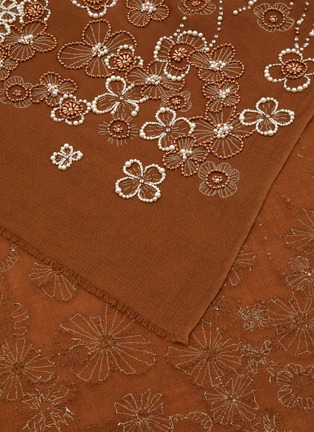 Detail View - Click To Enlarge - JANAVI - Perla Embroidered Merino Wool Scarf