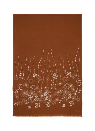 Main View - Click To Enlarge - JANAVI - Perla Embroidered Merino Wool Scarf