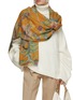 Figure View - Click To Enlarge - JANAVI - Frayed Bees Printed Wool Blend Scarf