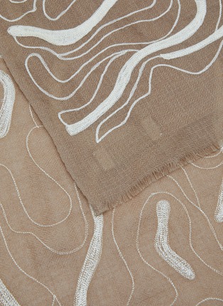 Detail View - Click To Enlarge - JANAVI - Waves Printed Cashmere Scarf