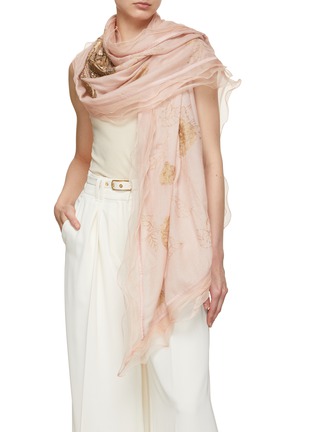 Front View - Click To Enlarge - JANAVI - Alluring Butterfly Cashmere Scarf