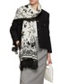 Figure View - Click To Enlarge - JANAVI - Floral Merino Wool Scarf