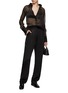 Figure View - Click To Enlarge - TOVE - Tailored Front Pleat Silk Pants