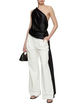 Figure View - Click To Enlarge - TOVE - Asymmetrical Backless Silk Top