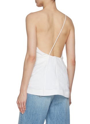 Back View - Click To Enlarge - TOVE - Draped Backless One Shoulder Linen Top