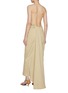 Back View - Click To Enlarge - TOVE - Draped Backless One Shoulder Linen Dress