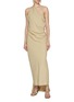 Figure View - Click To Enlarge - TOVE - Draped Backless One Shoulder Linen Dress