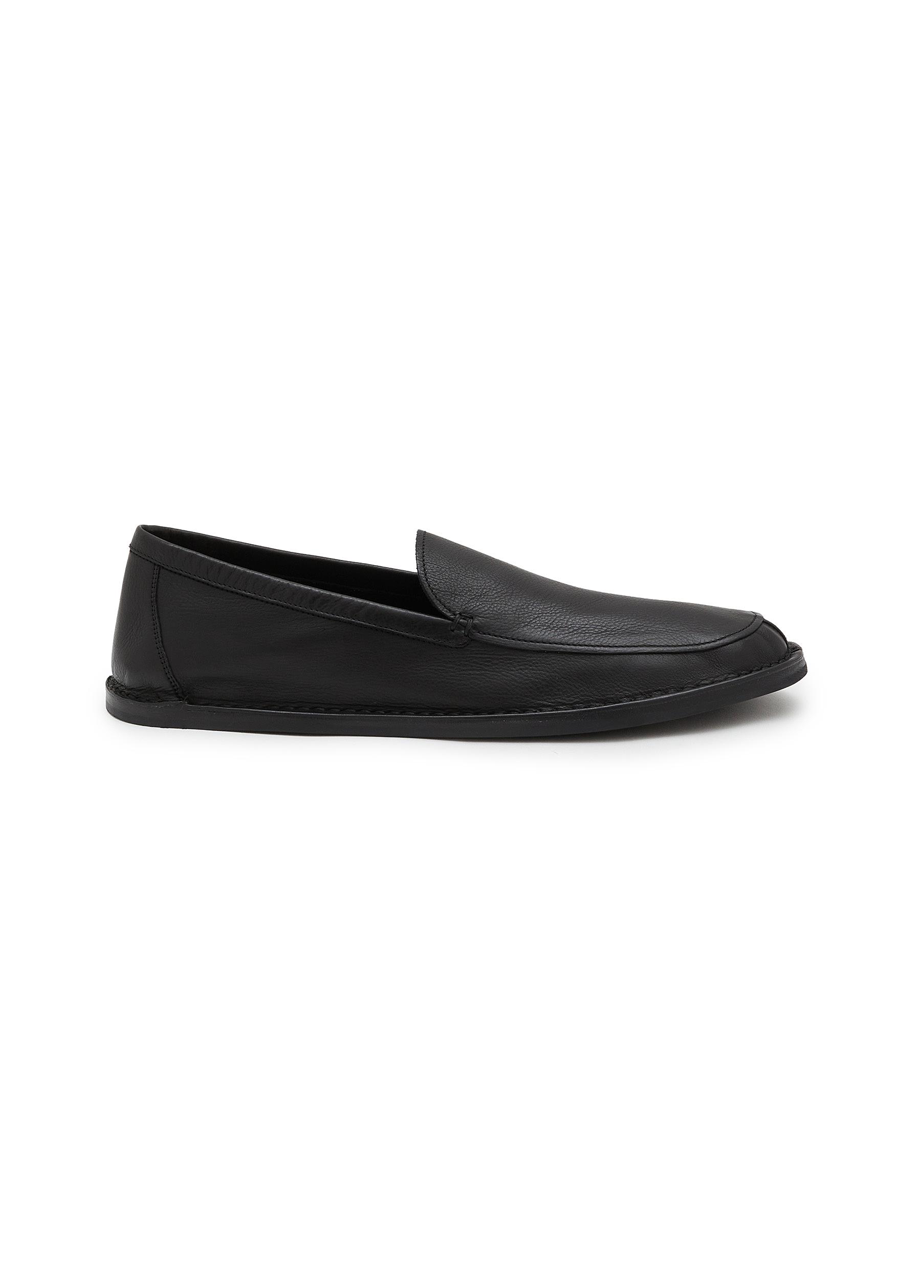 THE ROW | Cary Leather Loafers | BLACK | Men | Lane Crawford