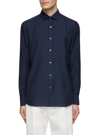 Main View - Click To Enlarge - ZEGNA - Spread Collar Shirt