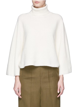 Main View - Click To Enlarge - MO&CO. EDITION 10 - Horizontal rib knit turtleneck sweater