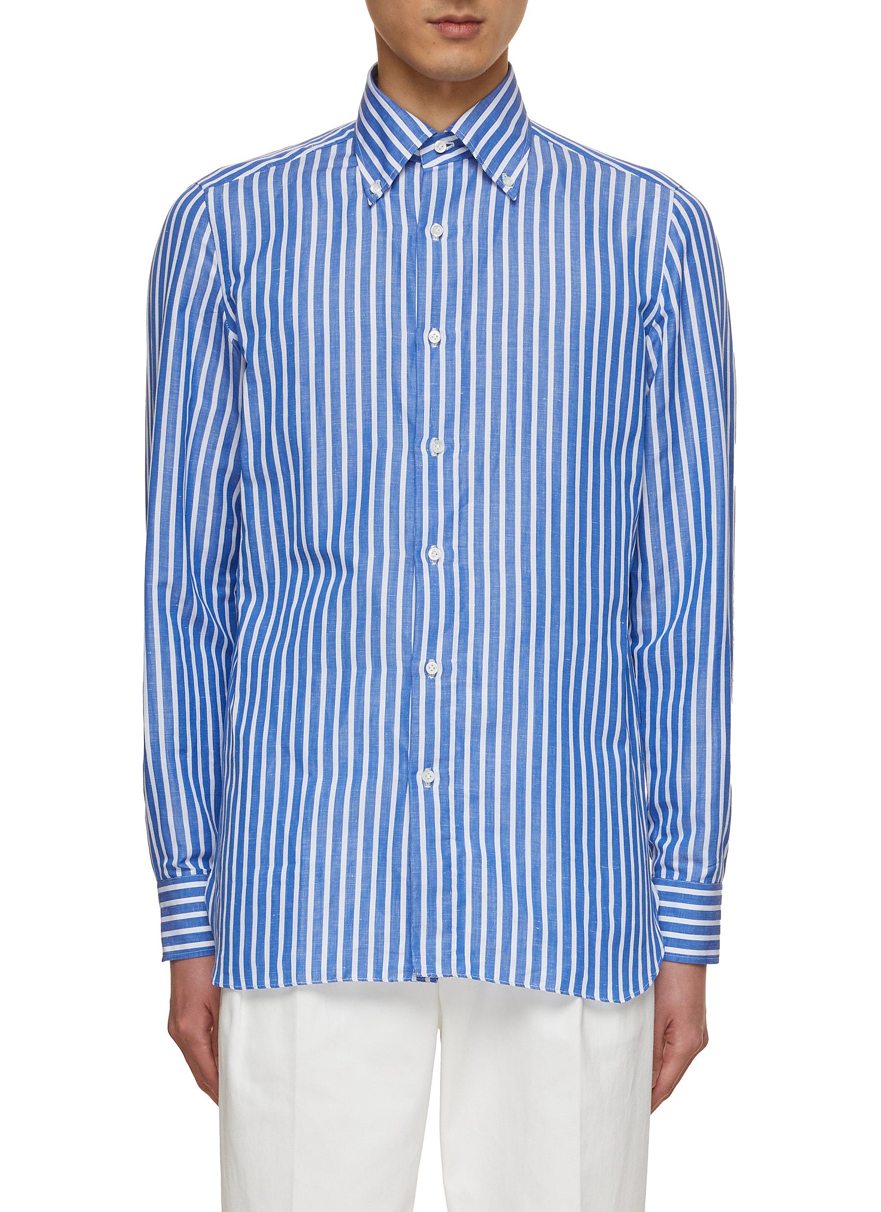 LUIGI BORRELLI - NAPOLI Button Down Collar Stripes Shirt