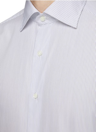  - LUIGI BORRELLI - NAPOLI - Spread Collar Striped Cotton Shirt