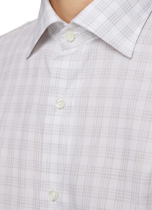  - LUIGI BORRELLI - NAPOLI - Spread Collar Check Cotton Shirt