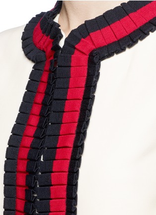 Detail View - Click To Enlarge - GUCCI - Pleated web trim cady crepe jacket