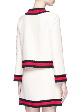 Back View - Click To Enlarge - GUCCI - Pleated web trim cady crepe jacket