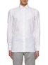 Main View - Click To Enlarge - LUIGI BORRELLI - NAPOLI - Spread Collar Herringbone Cotton Shirt