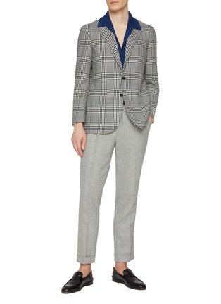 Figure View - Click To Enlarge - RING JACKET - Notch Lapel Check Wool Blazer
