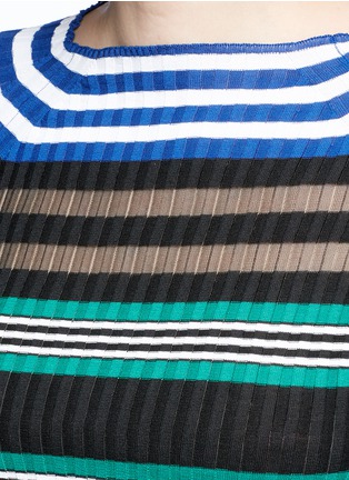 Detail View - Click To Enlarge - MRZ - Stripe rib knit sweater