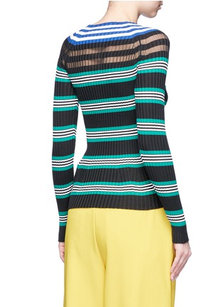 Back View - Click To Enlarge - MRZ - Stripe rib knit sweater