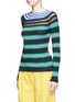 Front View - Click To Enlarge - MRZ - Stripe rib knit sweater