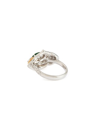 Figure View - Click To Enlarge - EMMAR - 18K Yellow White Gold Diamond Jade Ring — HK 14.5