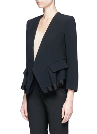 Front View - Click To Enlarge - CHLOÉ - Pleated hem peplum back crepe sable blazer