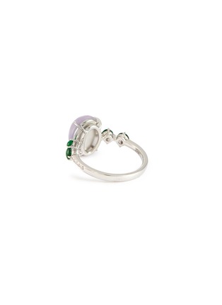 Figure View - Click To Enlarge - EMMAR - 18K White Gold Diamond Jade Ring — HK 14.5