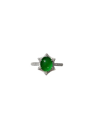 Main View - Click To Enlarge - EMMAR - 18K White Gold Diamond Jade Ring — HK 14.5