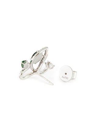 Detail View - Click To Enlarge - EMMAR - 18K White Gold Diamond Jade Earrings
