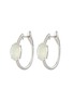 Main View - Click To Enlarge - EMMAR - 18K White Gold Diamond Jade Hoop Earrings