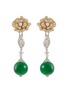 Main View - Click To Enlarge - EMMAR - 18K White Yellow Gold Diamond Jade Drop Earrings