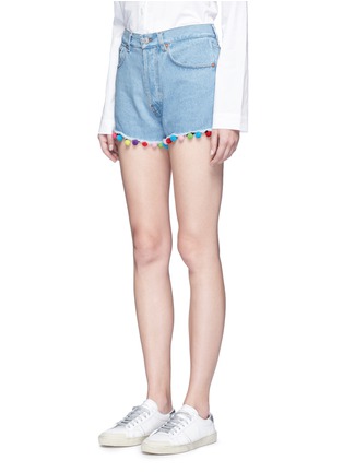 Front View - Click To Enlarge - FORTE COUTURE - Pompom denim shorts
