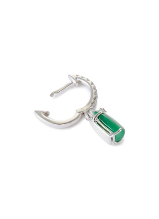 Detail View - Click To Enlarge - EMMAR - Jade Diamond 18K White Gold Drop Earrings
