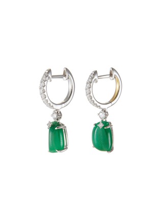 Main View - Click To Enlarge - EMMAR - Jade Diamond 18K White Gold Drop Earrings