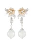 Main View - Click To Enlarge - EMMAR - Jade Diamond 18K White & Yellow Gold Earrings