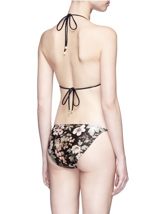 Back View - Click To Enlarge - ZIMMERMANN - 'Gossamer Crochet Bra' mismatched floral print bikini set