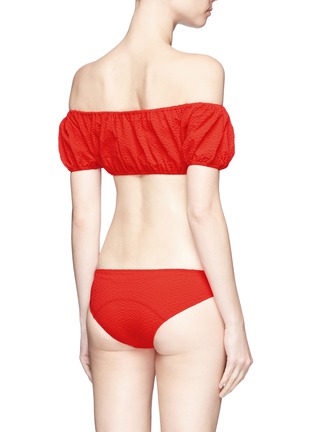 Back View - Click To Enlarge - LISA MARIE FERNANDEZ - 'Leandra' seersucker off-shoulder bikini set