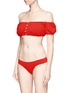 Figure View - Click To Enlarge - LISA MARIE FERNANDEZ - 'Leandra' seersucker off-shoulder bikini set