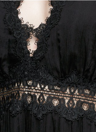 Detail View - Click To Enlarge - ZIMMERMANN - 'Tropicale' guipure lace silk georgette jumpsuit