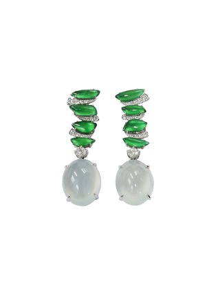 Main View - Click To Enlarge - EMMAR - 18K White Gold Diamond Jade Earrings