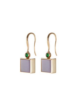 Main View - Click To Enlarge - EMMAR - Jade 18K Yellow Gold Square Earrings