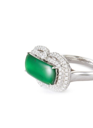 Detail View - Click To Enlarge - EMMAR - Jade Diamond 18K White Gold Ring — HK 14.5